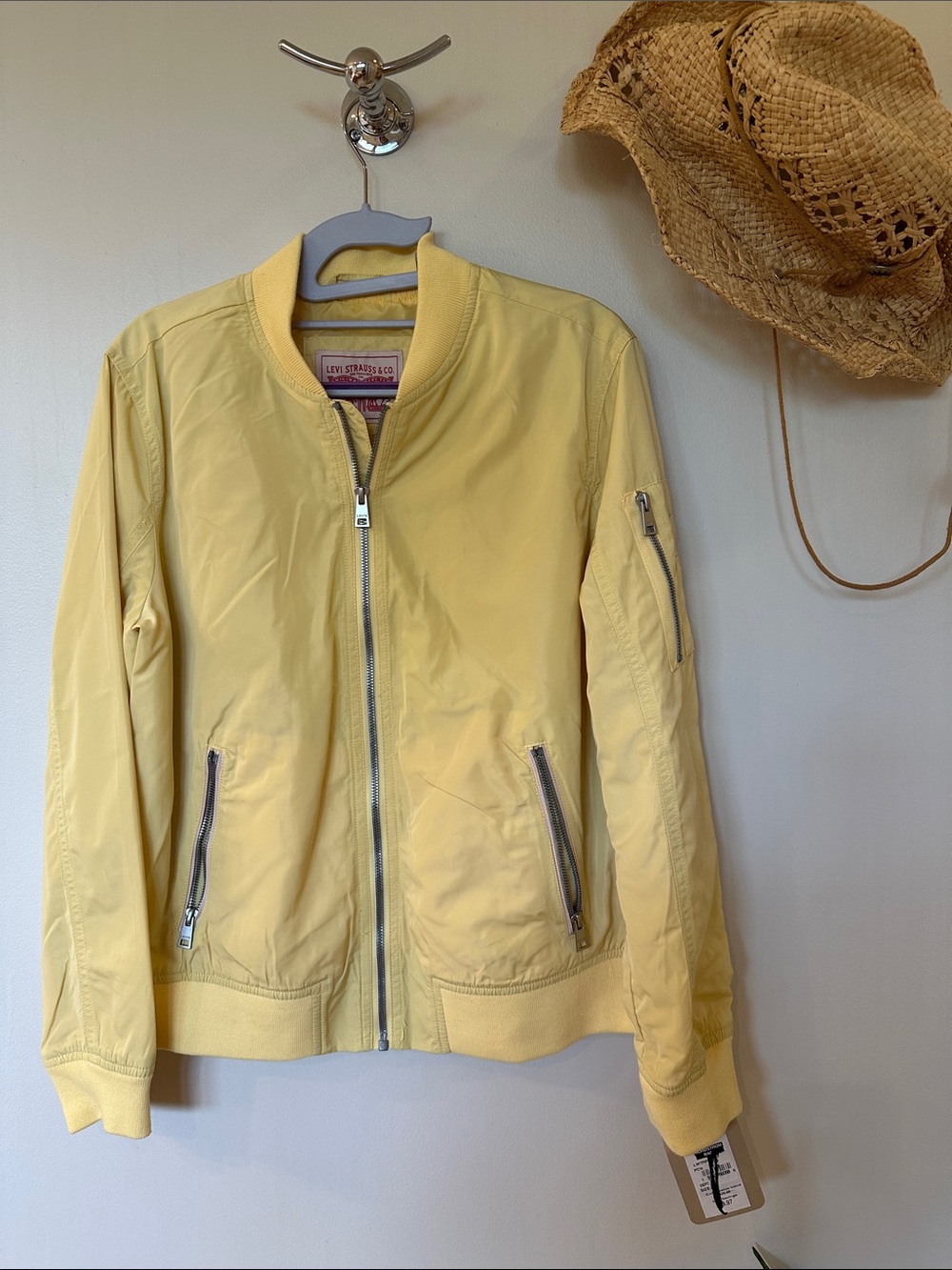 Levi's Bright Yellow Jacket with Red Logo Patch